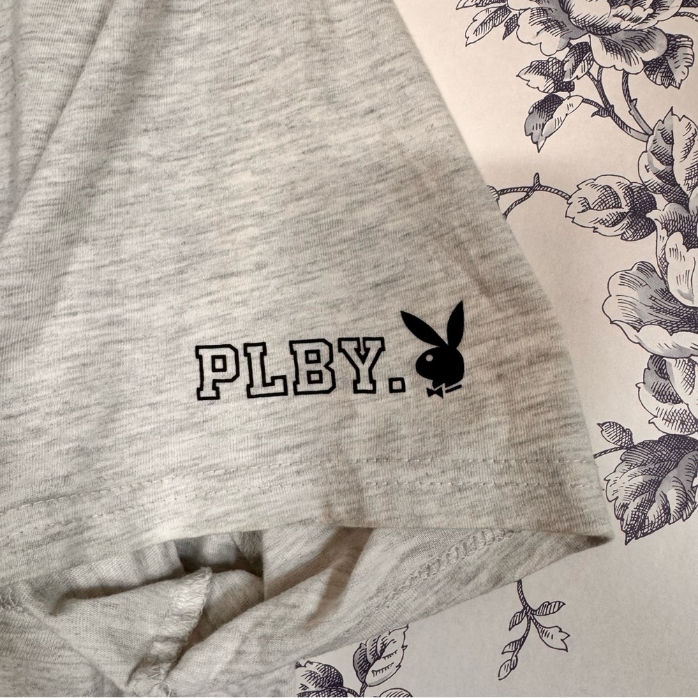 PLAYBOY Light Gray Graphic Tee - Picture 4 of 5